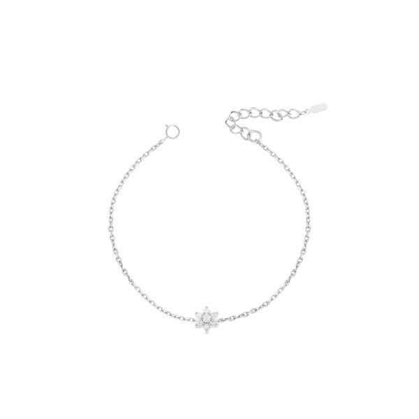 Pulseira Flor 6 Pétalas (moissanite)