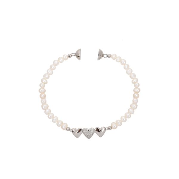 Pulseira Pérola 3 corações