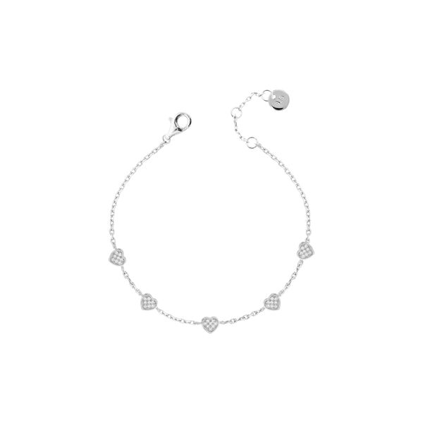 Pulseira 5 Corações cravejados