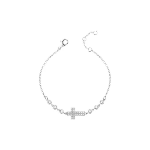 Pulseira cruz cravejada