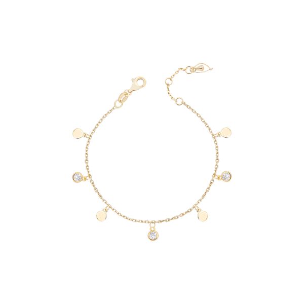 Pulseira plaquinhas e cristais 