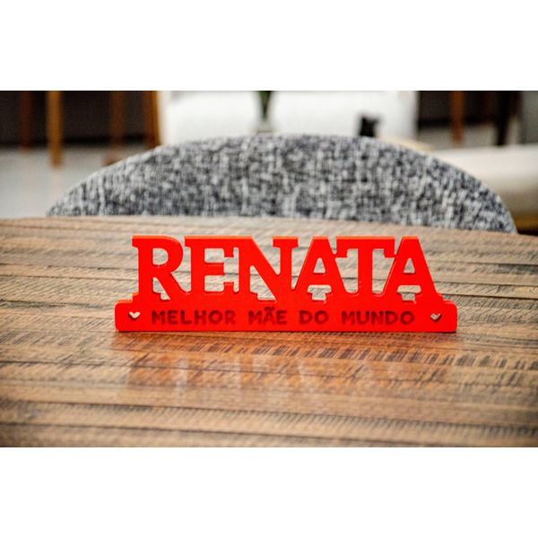  Homenagem 3D Placa Decorativa Personalizada Nome + A Melhor Mãe do Mundo