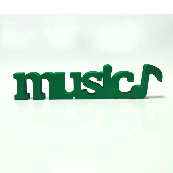 Placa Decorativa Letras Hobby em PVC para Ambientes, Estúdios Personalizados "Music"