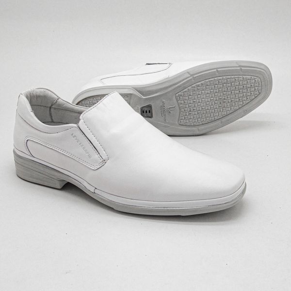 Sapato Social Leve Conforto Couro Branco Legitimo Leveterapia