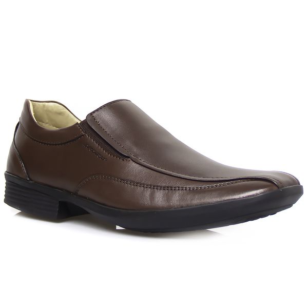 Sapato Social Masculino Conforto Couro Dark Brown Levecomfort