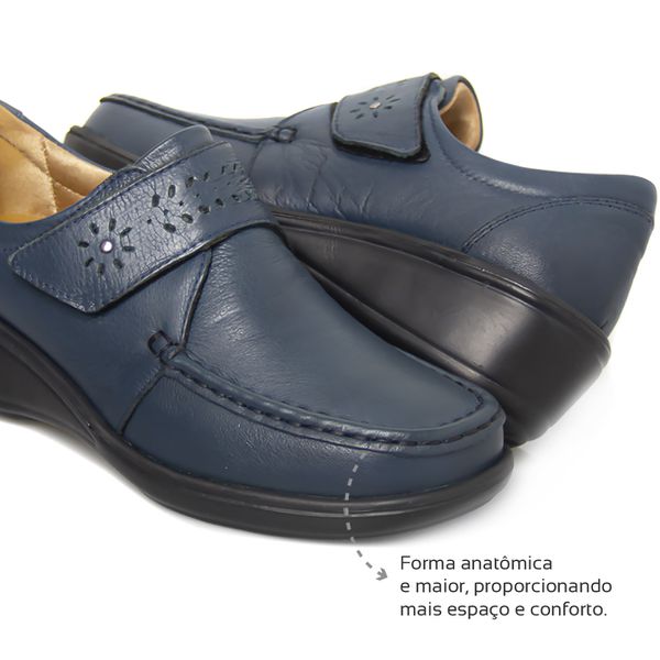 Sapato Feminino Confortável com Neoprene Café solado preto Levecomfort