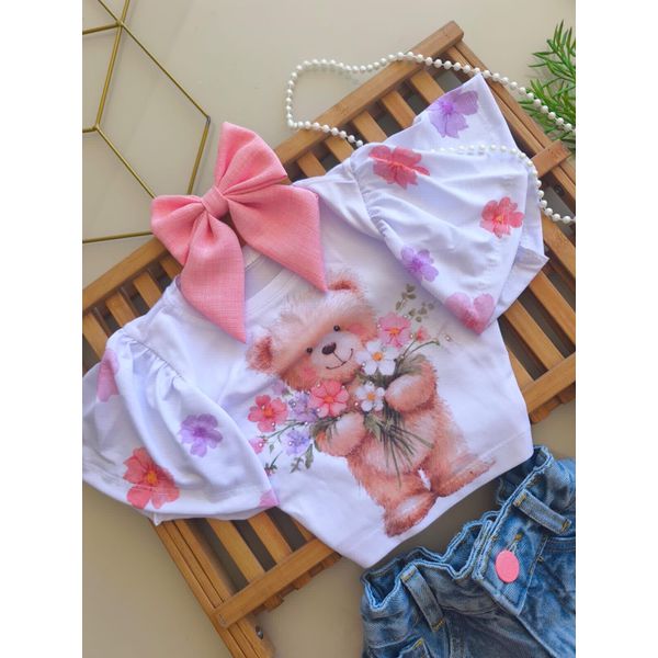 Cropped Urso - Rosa