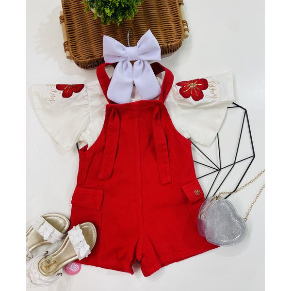 Macaquinho Happy Day - Vermelho