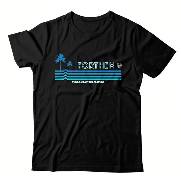 Camiseta Preta Forthem Wolf Blue Beach