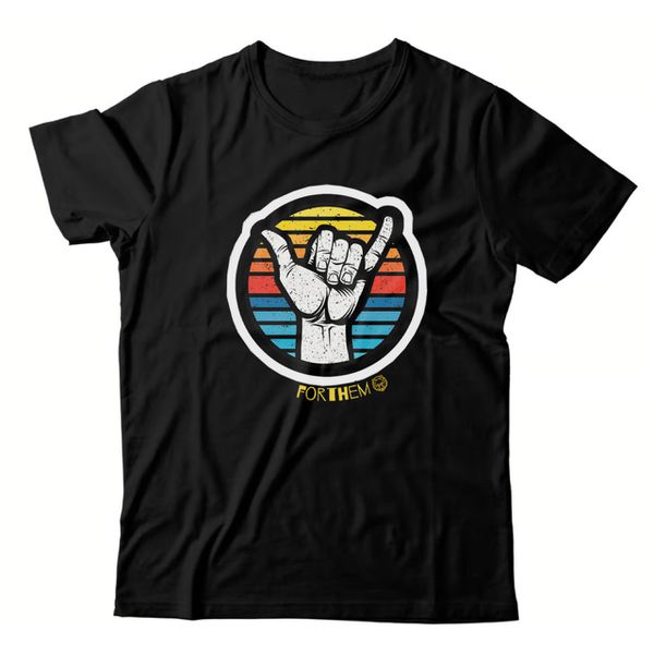 Camiseta Preta Forthem Wolf Mode Surf