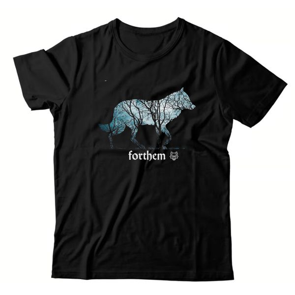 Camiseta Preta Forthem Wolf Viking