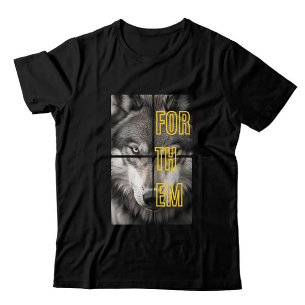 Camiseta Preta Forthem Wolf Quad Face
