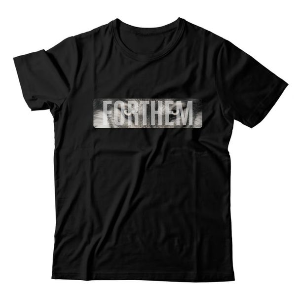 Camiseta Preta Forthem Wolf Logo Eyes