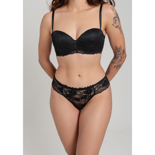 CONJUNTO TOMARA QUE CAIA RENDADO 1068 - PRETO