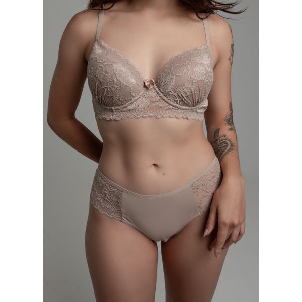 Conjunto Rendado com Bojo 1035 - CHOCOLATE