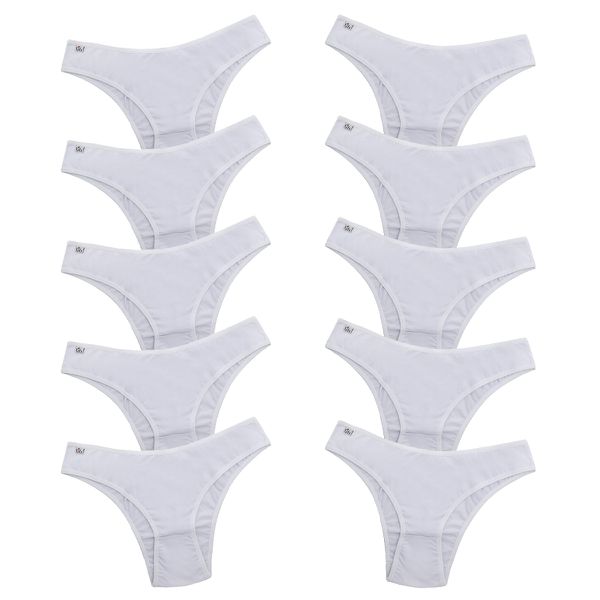 Kit 10 Calcinhas Algodão Tradicional 0033 - Branco