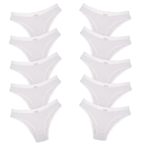 Kit 10 Calcinhas Algodão 0039 - BRANCO 