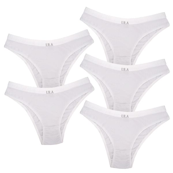 Kit 5 Calcinhas Algodão 0039 - BRANCO