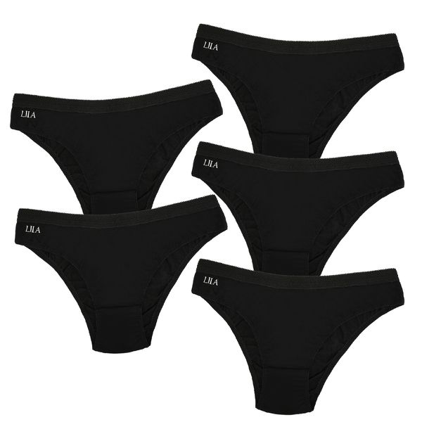 Kit 5 Calcinhas Algodão 0039 - PRETO