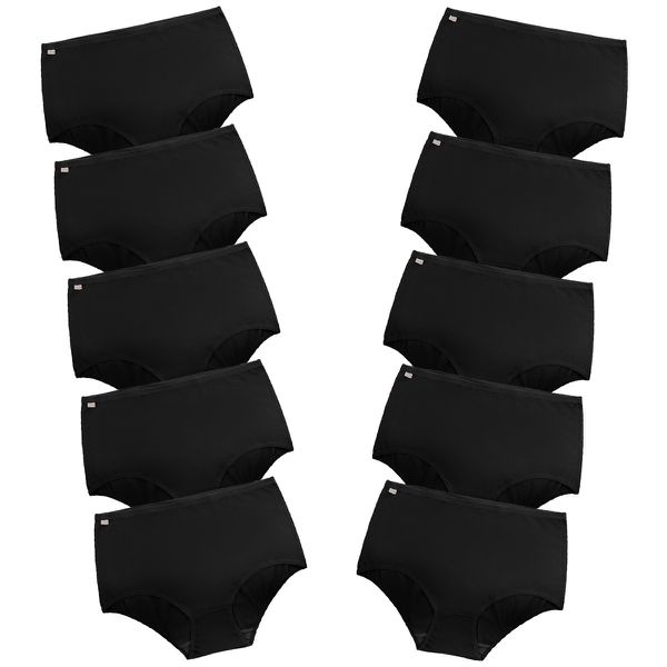 Kit 10 Calcinhas Calçola Cintura Alta 0059 - Preto