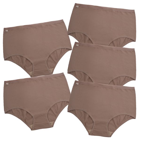Kit 5 Calcinhas Calçola Cintura Alta 0059 - Chocolate