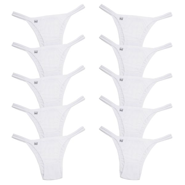 Kit 10 Calcinhas Tiras em Microfibra 0073 - BRANCO Copia