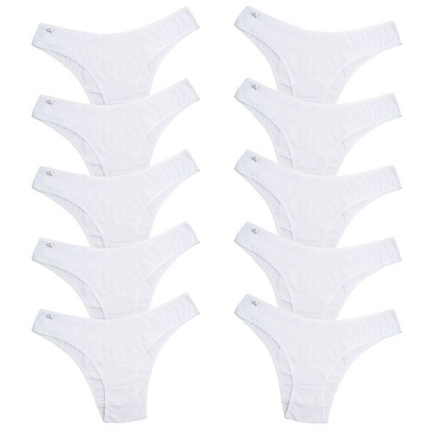 Kit 10 Calcinhas Microfibra Tradicional 0903 - BRANCO
