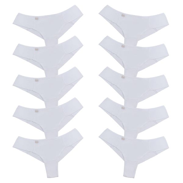 Kit 10 Calcinha Fio Duplo Microfibra 0987 - BRANCO
