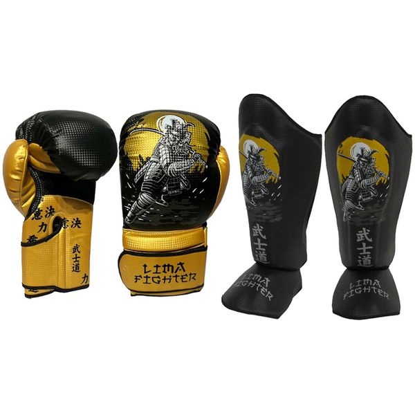 Caneleira Muay Thai e Luva de Boxe SAMURAY 