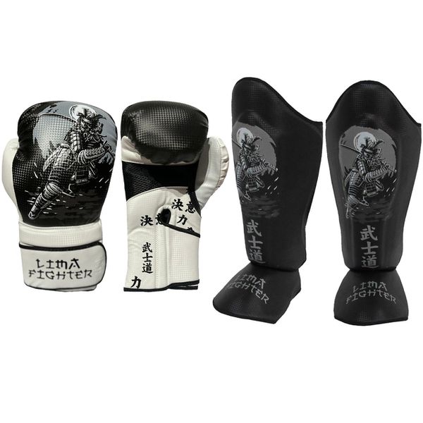 Caneleira Muay Thai e Luva de Boxe SAMURAY 