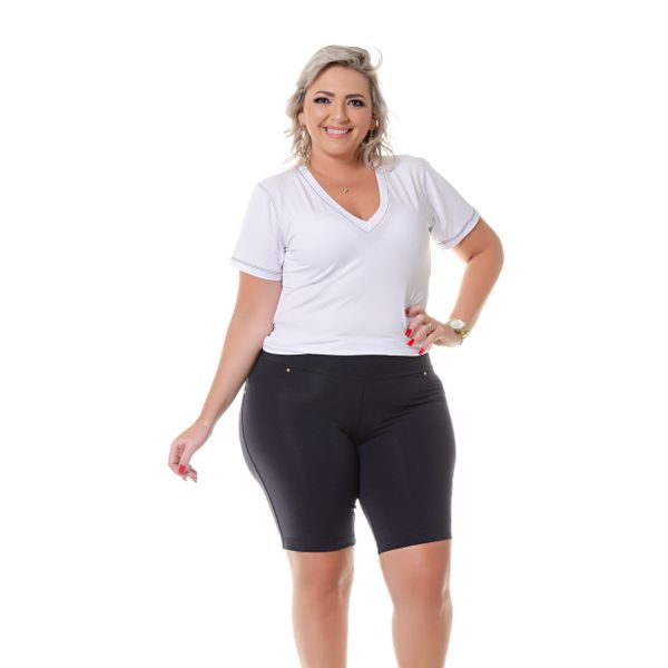 BERMUDA CONFORT PLUS SIZE - PRETO