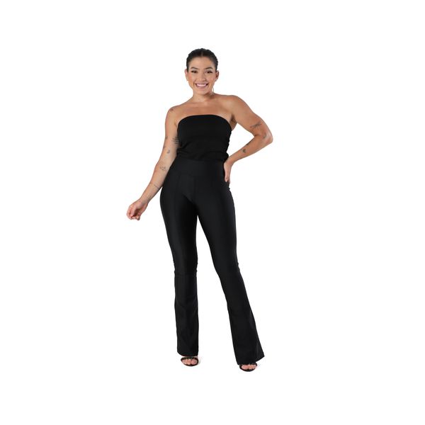 CALCA FLARE POWER COSTURA FRENTE - PRETO