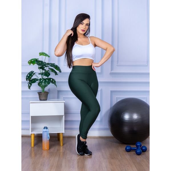 Calça Legging Fitness Suplex Verde Militar