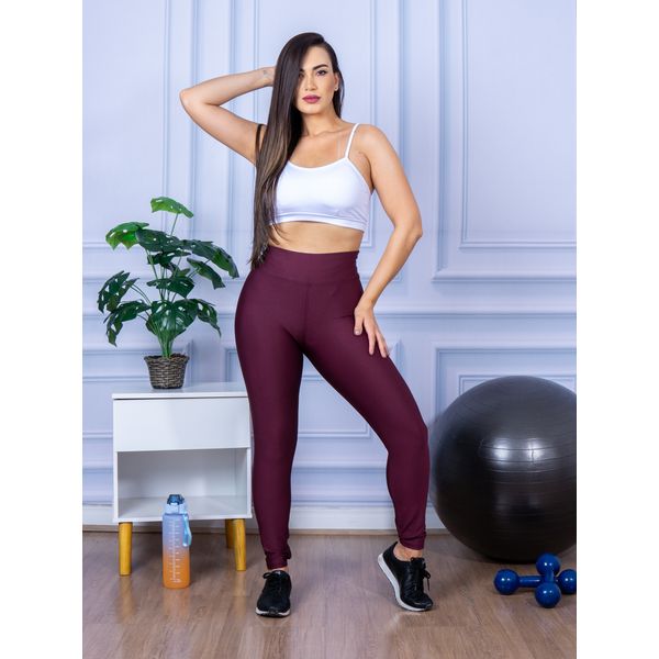 Calça Legging Fitness Suplex Roxo Uva