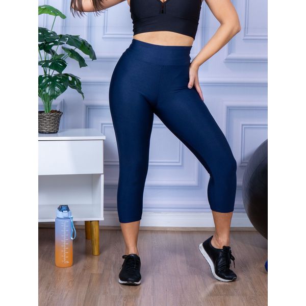 Calça Legging Suplex Corsário Azul Marinho Moda LLevo Moda Fitness
