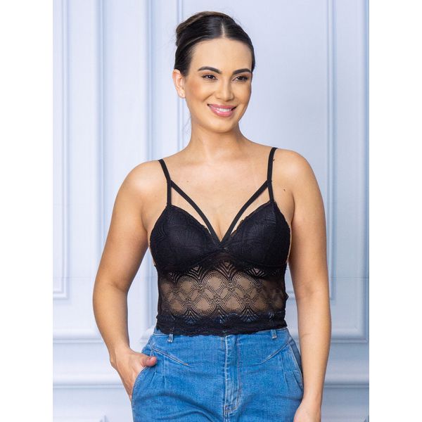 Top Cropped Renda Preto