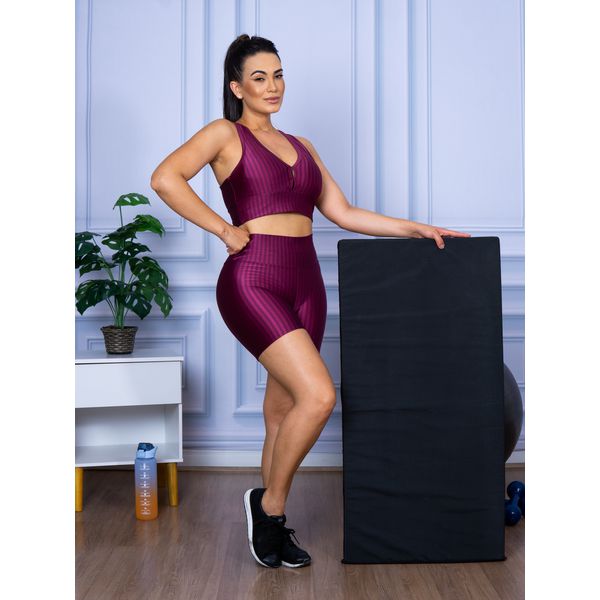 Conjunto Shorts 3D + Top Nadador Marsala