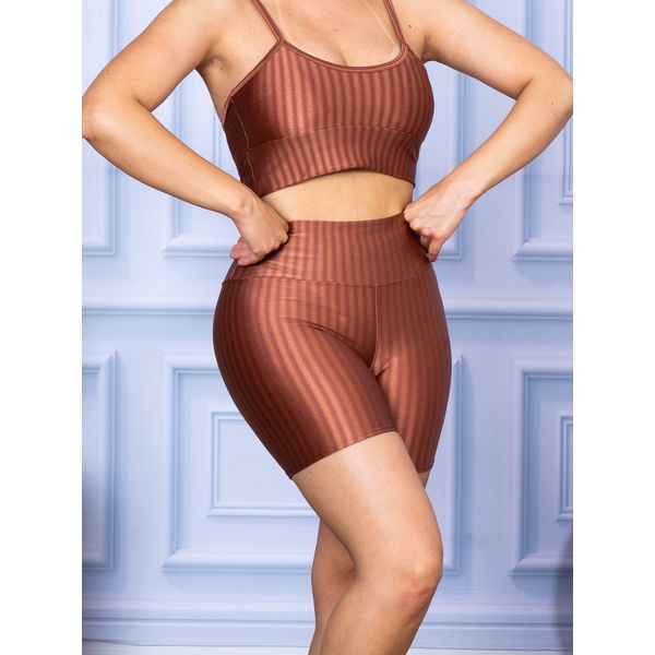 Short Feminino de Academia Cirrê Bronze