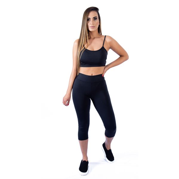 Calça Legging Suplex Corsário Preto