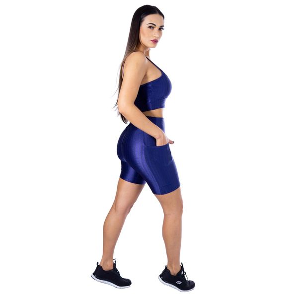 Conjunto de Academia Calça Legging 3D Cós Cruzado + Top Alça Preto, Moda  LLevo