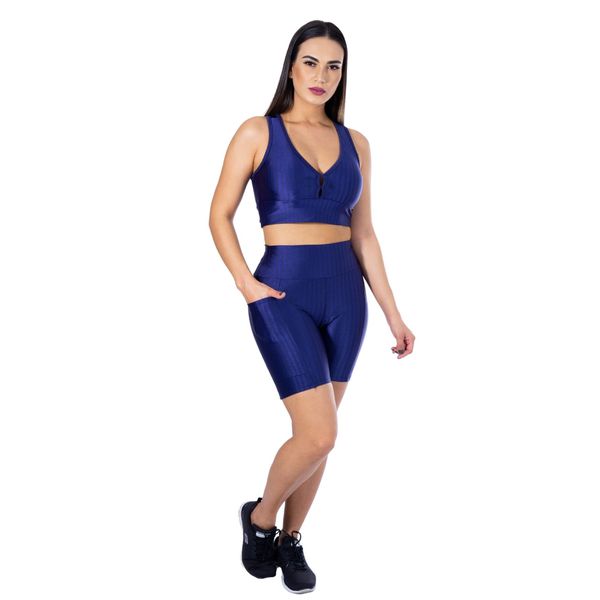 Conjunto de Academia Calça Legging 3D Cós Cruzado + Top Alça Preto, Moda  LLevo