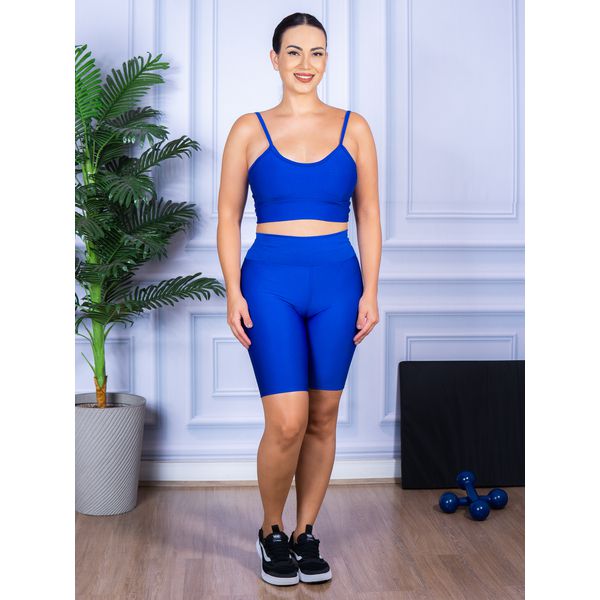 Conjunto Bermuda e Top Alça Azul Royal