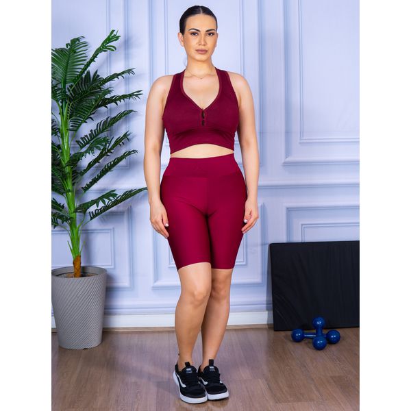 Conjunto Bermuda e Top Nadador Bordo