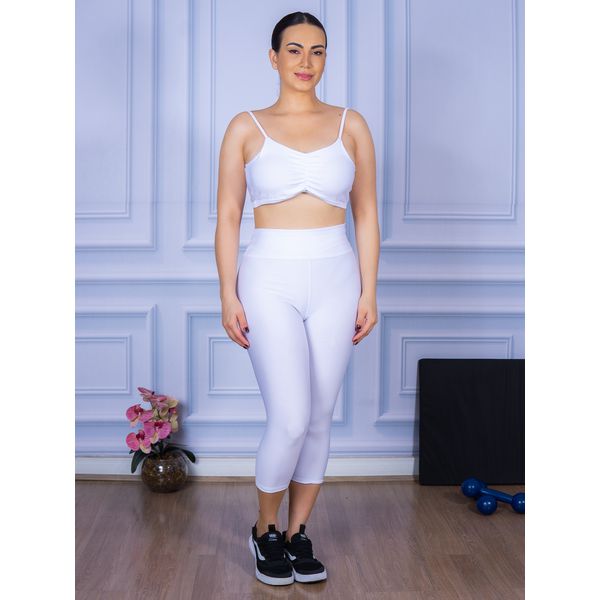 Conjunto Corsário e Top Alça Costa Aberta Branco