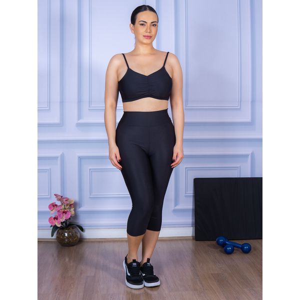 Conjunto Corsário e Top Alça Costa Aberta Preto