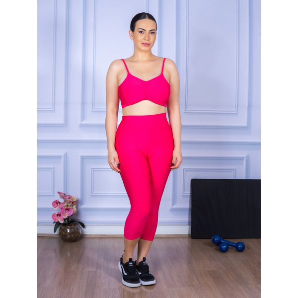 Conjunto Corsário e Top Alça Costa Aberta Rosa Pink