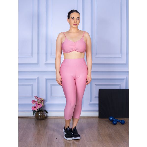 Conjunto Corsário e Top Alça Costa Aberta Rosa