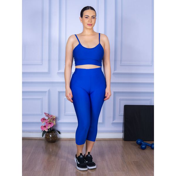 Conjunto Corsário e Top Alça Azul Royal