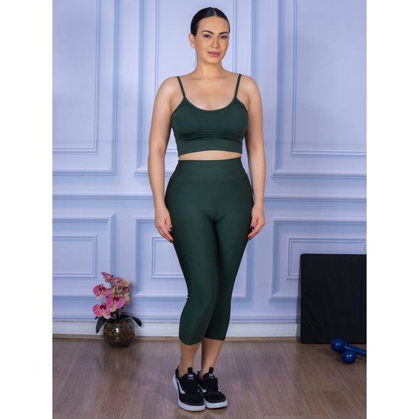 Conjunto Corsário e Top Alça Verde Militar