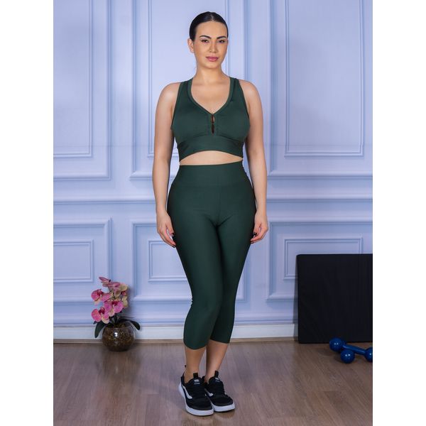 Conjunto Corsário e Top Nadador Suplex Verde Militar